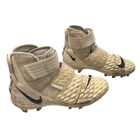Nike Mens Alpha Menace Pro 2 Mid Football Cleats Size 11.5 Beige/Black Synthetic - Picture 1 of 7